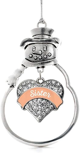 Miniatura 181 de Inspired Silver - Adorno Colombia Charm - Adorno de muñeco de nieve con forma de corazón de plata pavé con joyas de circonita cúbica