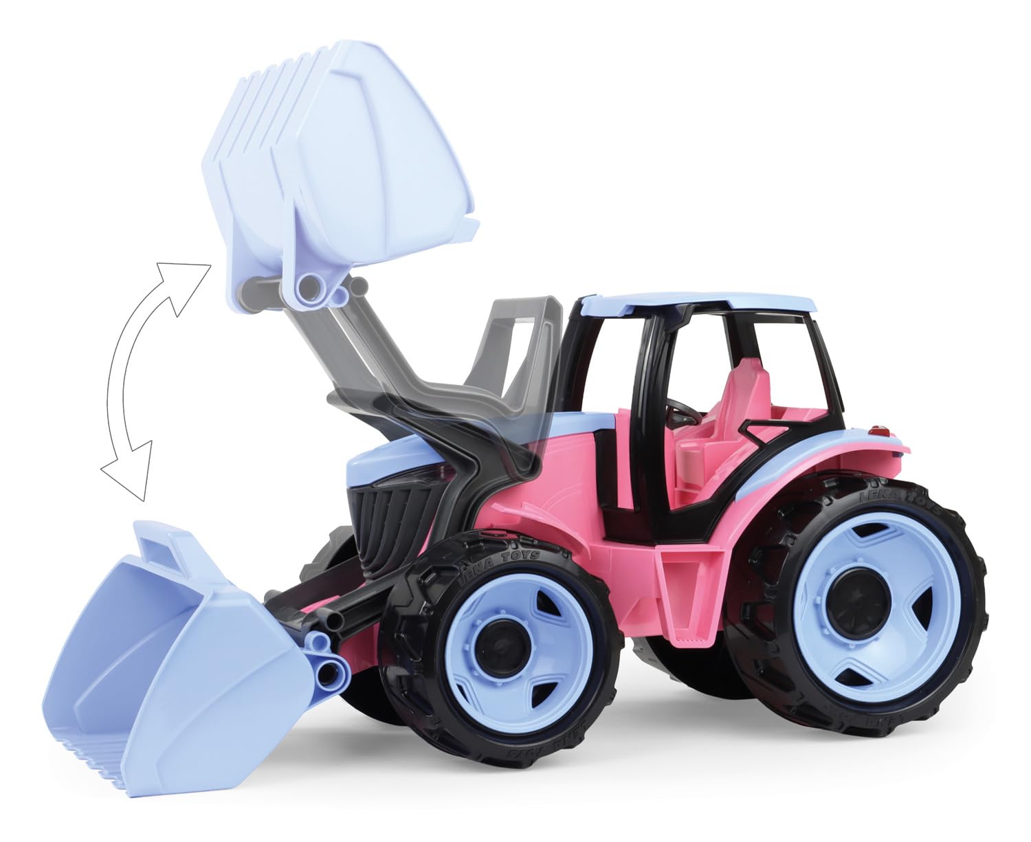 Lena GIGA Trucks Tractor con carga frontal rosa - Vehículo de construcción