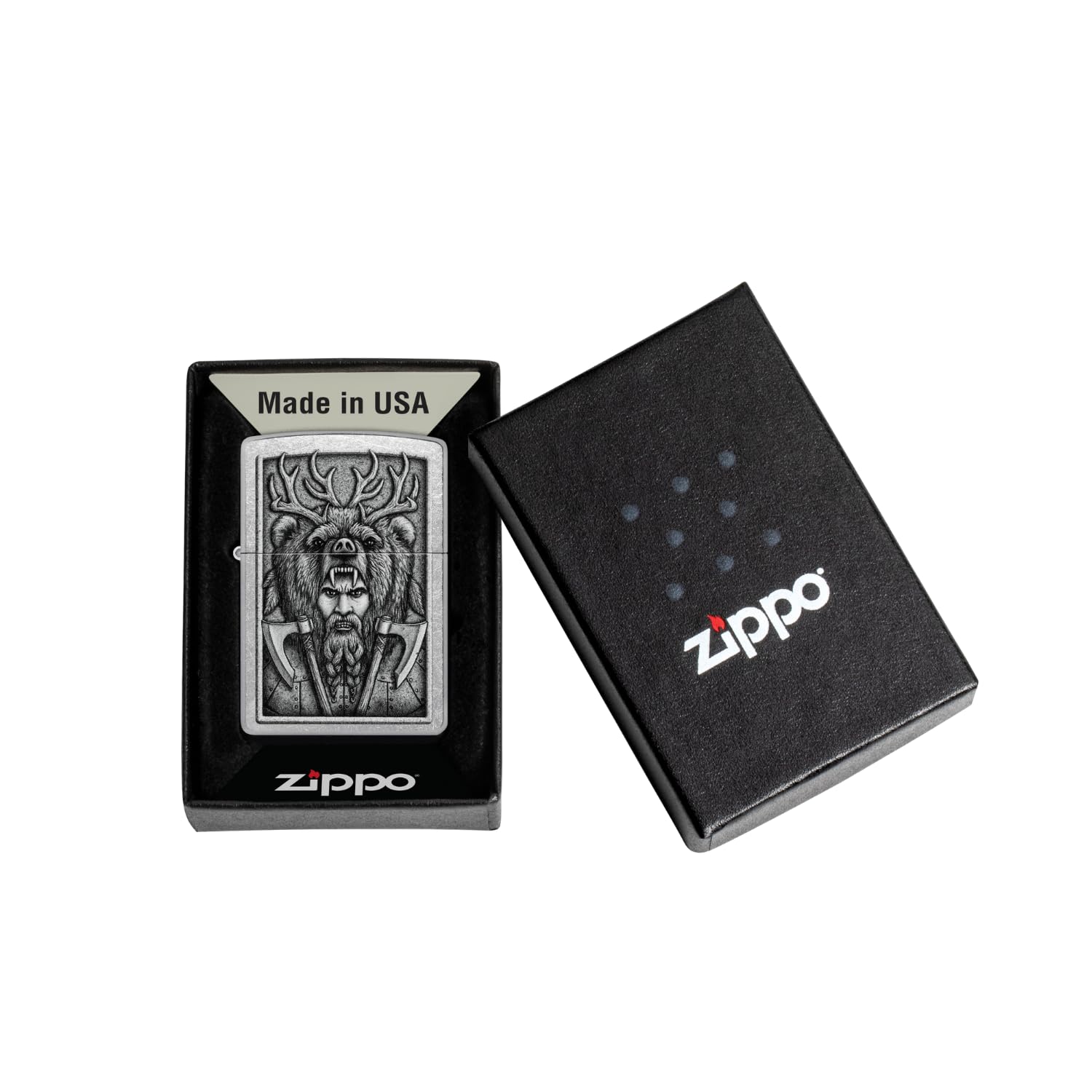Zippo Barbarian Design Street Chrome Pocket Lighter