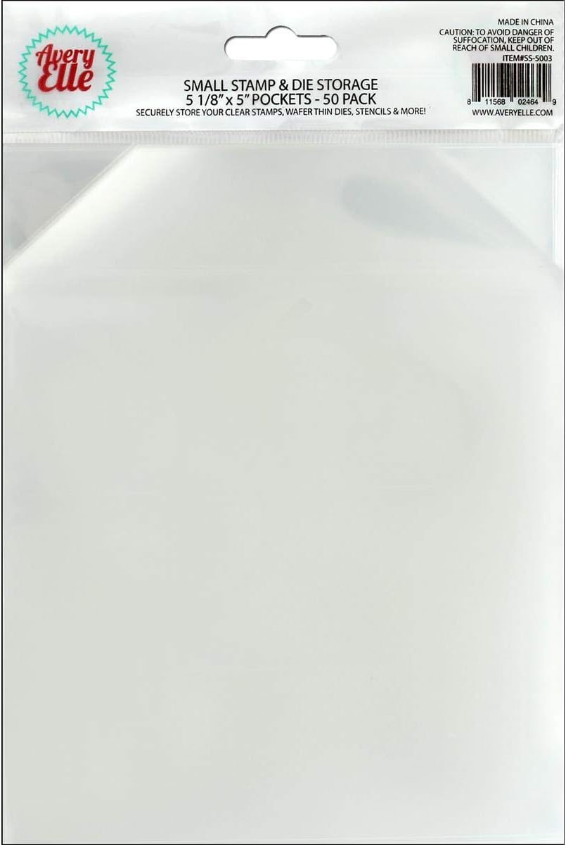 Avery Elle SS-5003 Stamp and Die Storage Pockets, Small 5 1/8 x 5 inch, Set of 50