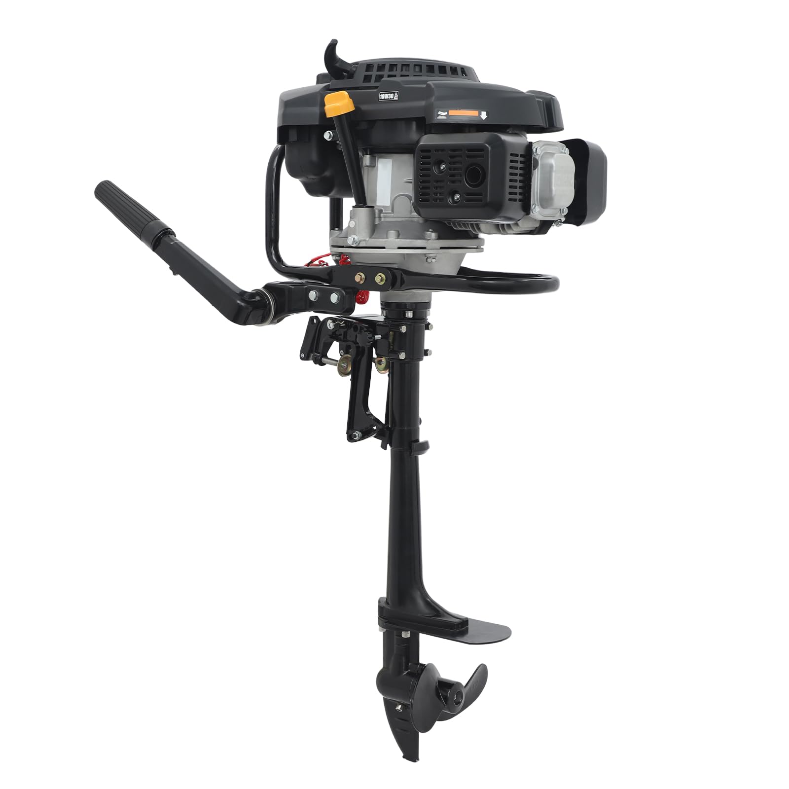 9 HP Outboard Motor, 4 Stroke 224cc Outboard Motor Boat Engine, Heavy Duty Fishing Boat Engine with Air-cooled, CDI Ignition for 15-20Ft Boat Size, Inflatable, Canoes, Kayaks