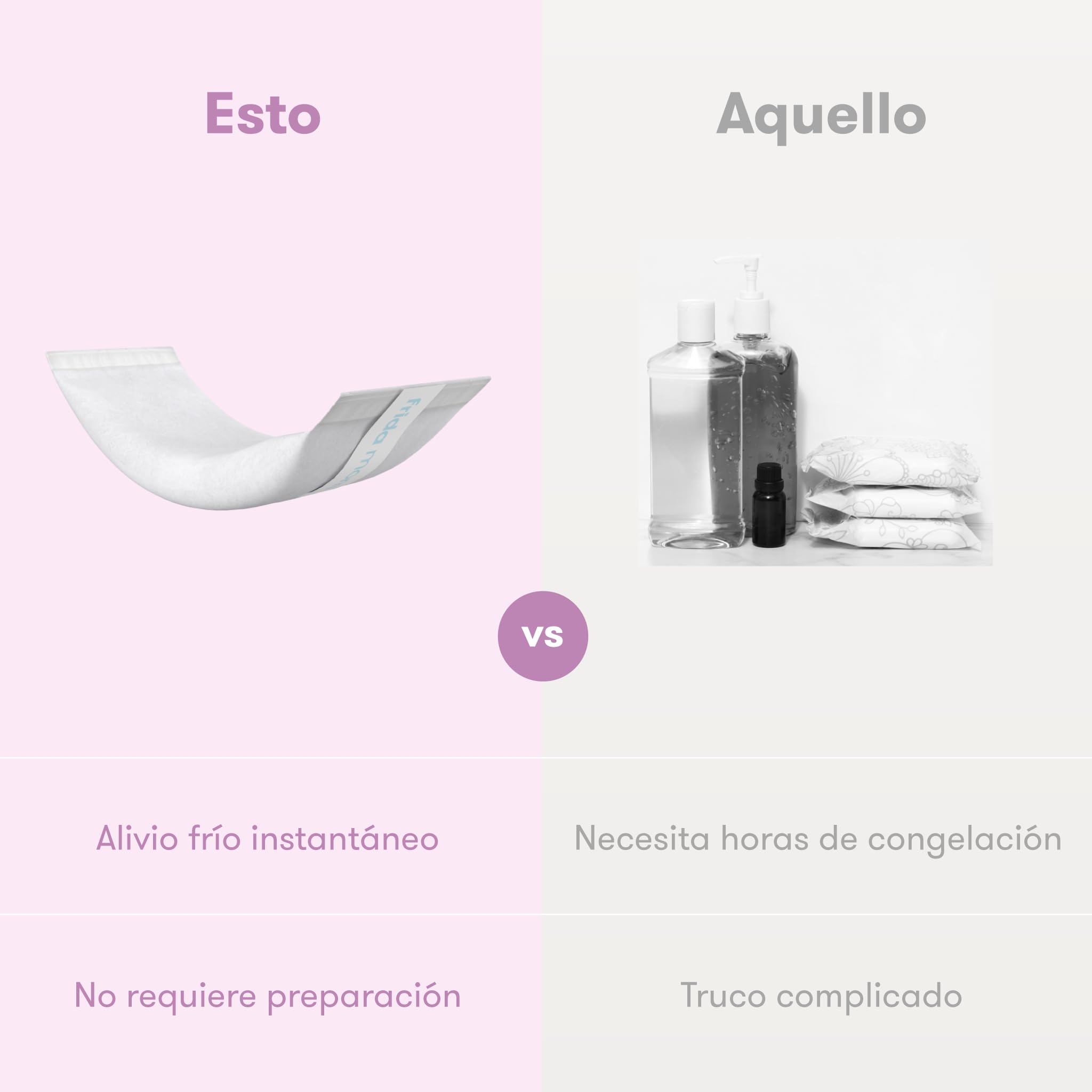 Frida Mom Compresas Posparto Frías, Alta Absorción, Terapia de Frío Instantáneo, Adhesivas, Zona Perineal, Pack de 8 Unidades