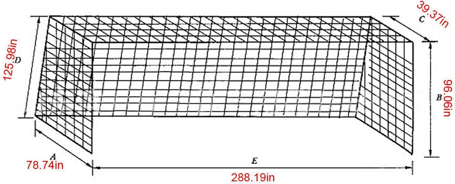 3pcs 24X8FT Full Size Soccer Goal Net Sports Football Post Netting Training Backyard