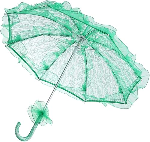 Miniatura 6 de BESTOYARD Paraguas de encaje de algodón con encaje, paraguas vintage para boda, paraguas de novia de flores, sombrillas de encaje bordado, paraguas