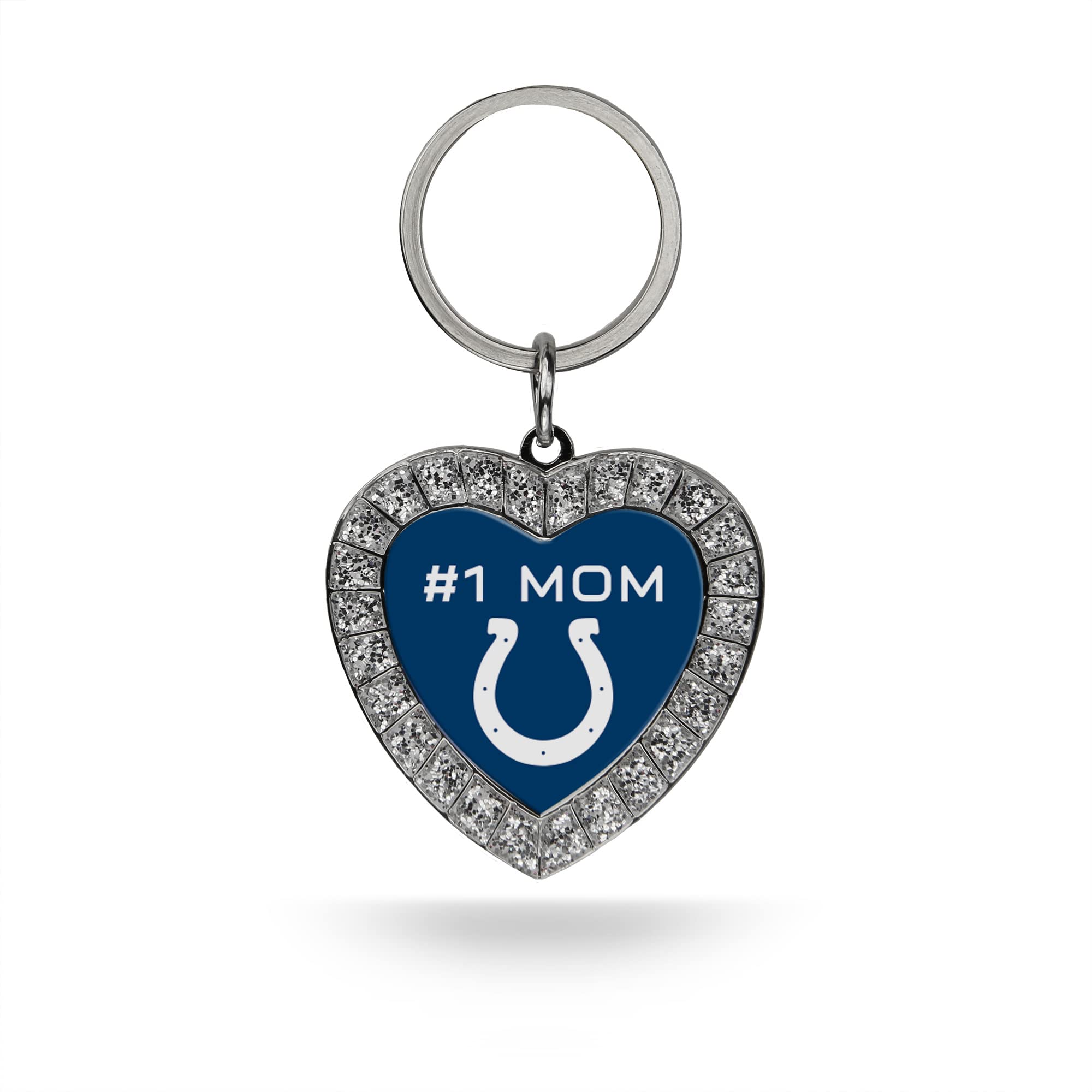 Rico Industries NFL Football Rhinestone Heart Keychain - Great Accessory