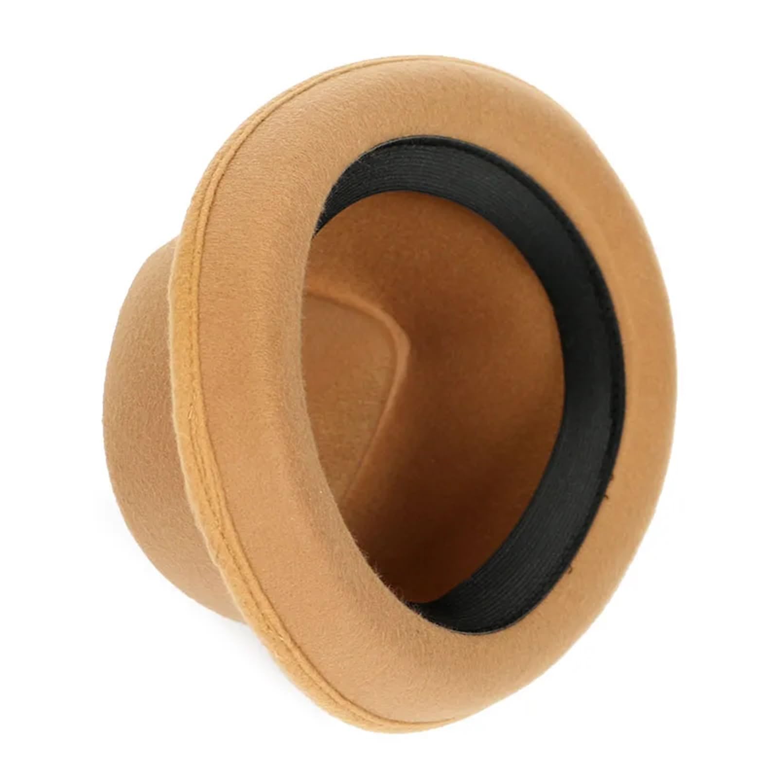 Cappello a Cilindro Cappello Classico da Uomo Cappello Invernale Solido a Maniche Corte Jazz Cappello a Cilindro Nero da Uomo in Feltro(Khaki)