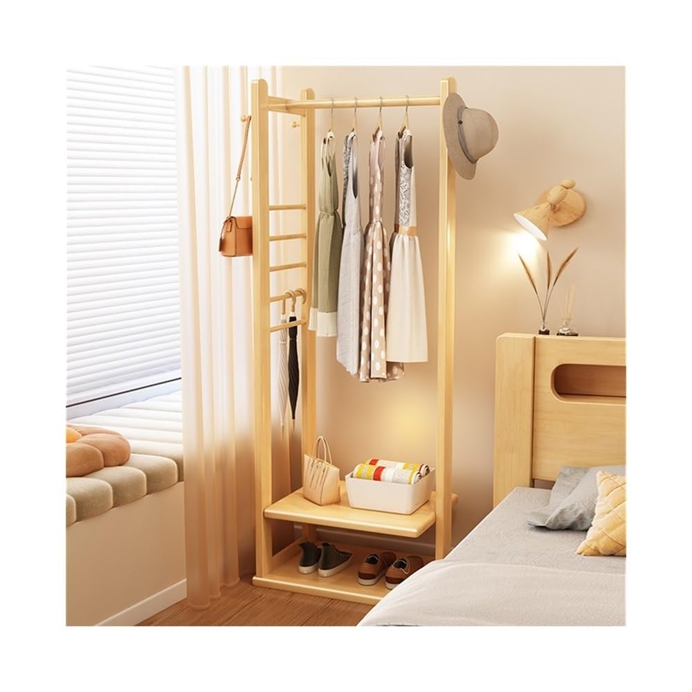 FGXHHS Solid Wood Corner Coat Rack - Space-Saving Clothes Hanr & Sto Solut for Smals, Bedroom nizer (Wood h)