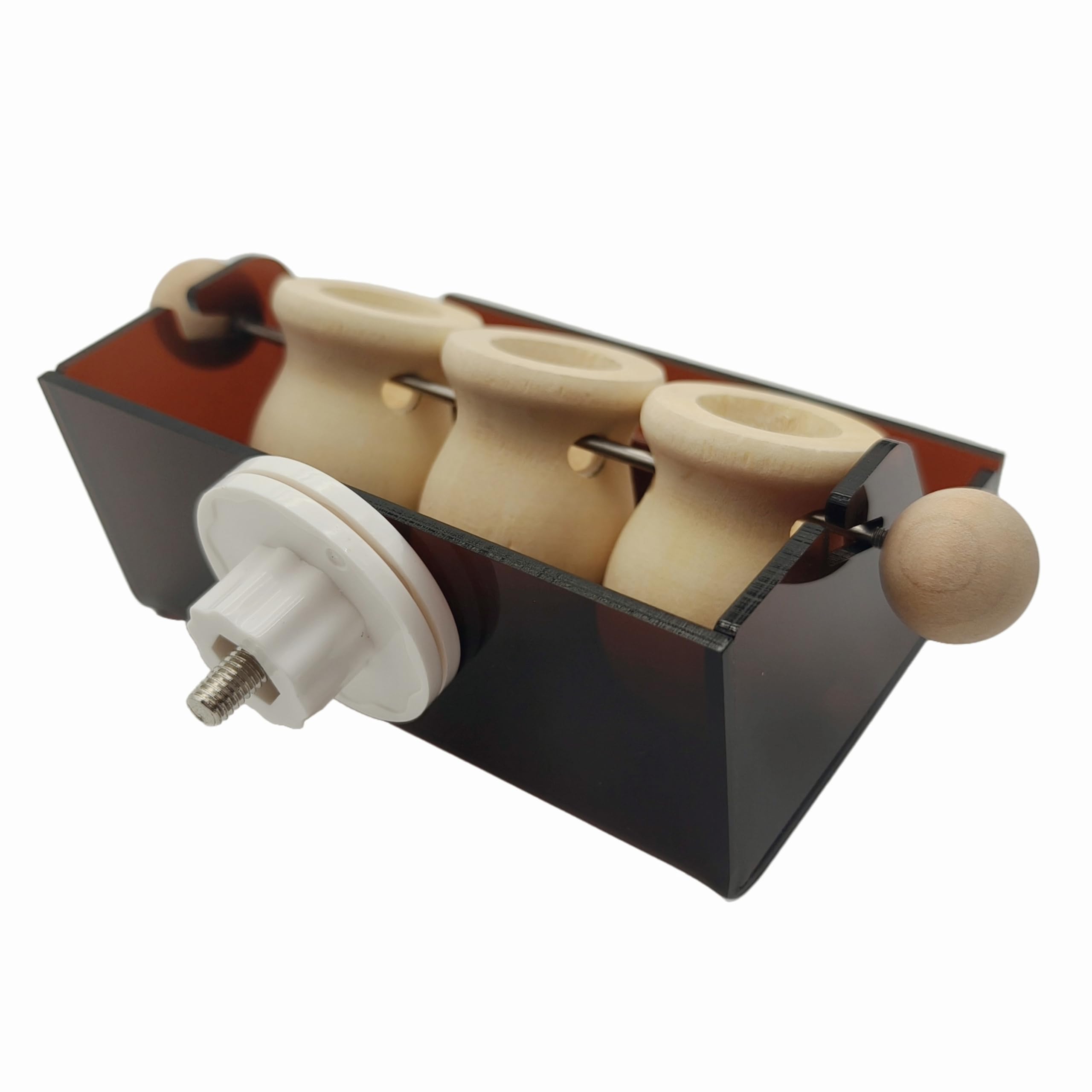 Triple Cup Parrot Foraging Toy, Wood and Acrylic Base Feeder, 6.2x3.7x2.1 Inches, Portion Control System with Stainless Steel Skewers for Small-Medium Parrots - image 8