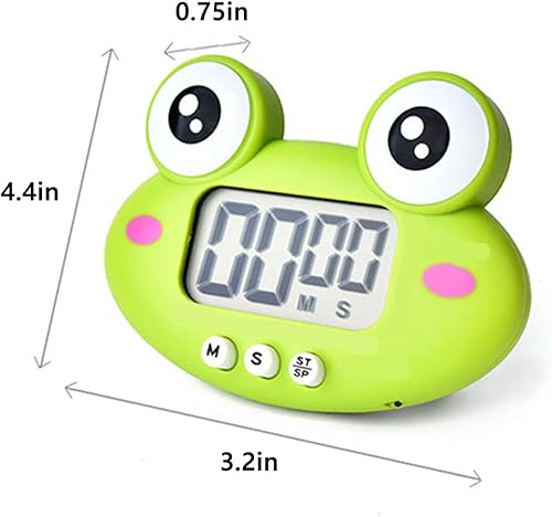 Miniatura 5 de Temporizador de cocina, lindo temporizador de cuenta regresiva de animales de dibujos animados, cocina digital con magnético, reloj visual LCD de