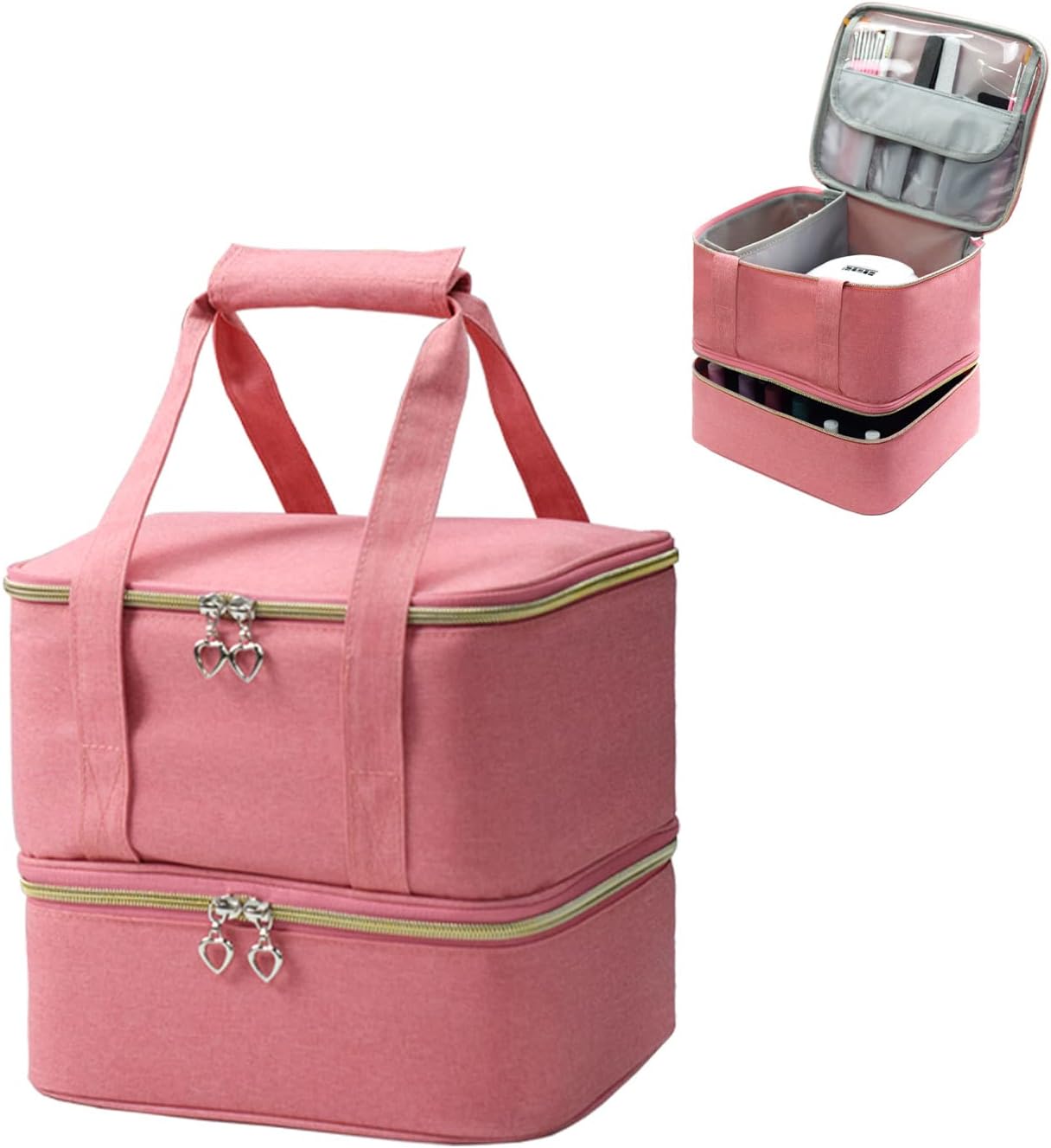 Rudmox Nail Polish Organizer Case,Double Layer Gel Nail