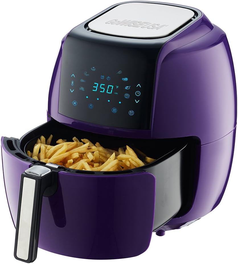 GoWISE USA GWAC22006 5.8-Quart Air Fryer, 6 PC Accessory Set + 50 Recipes (Plum), QT : Everything Else