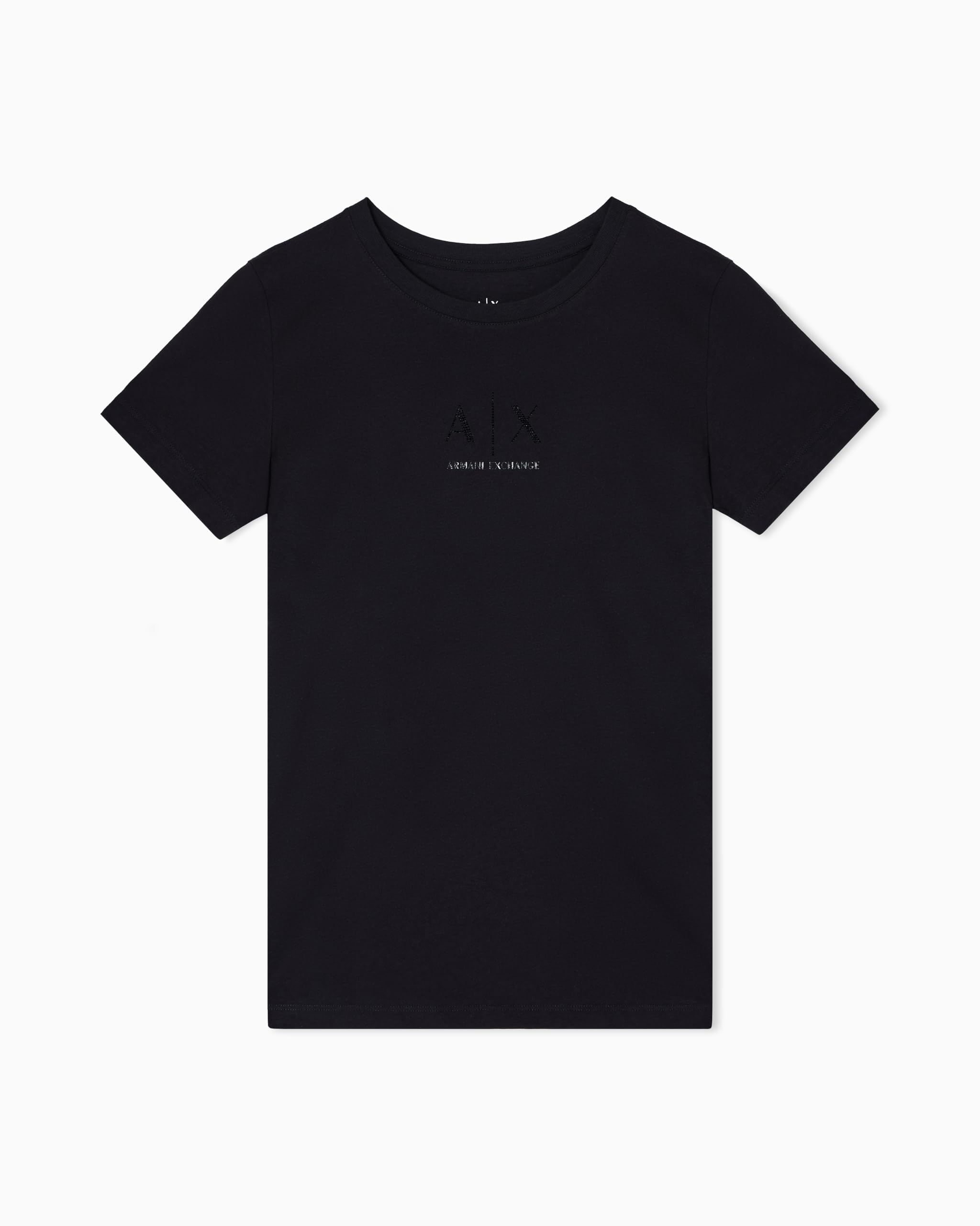 Armani Exchange Damen Short Sleeve Front Strassed Monogram T-Shirt