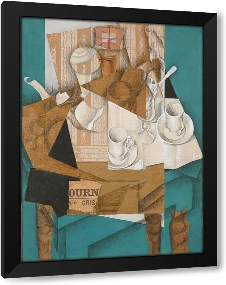 ArtDirect - Vintage Apple Collection 14x18 Black Modern Framed Art Print Titled: Juan Gris - Breakfast