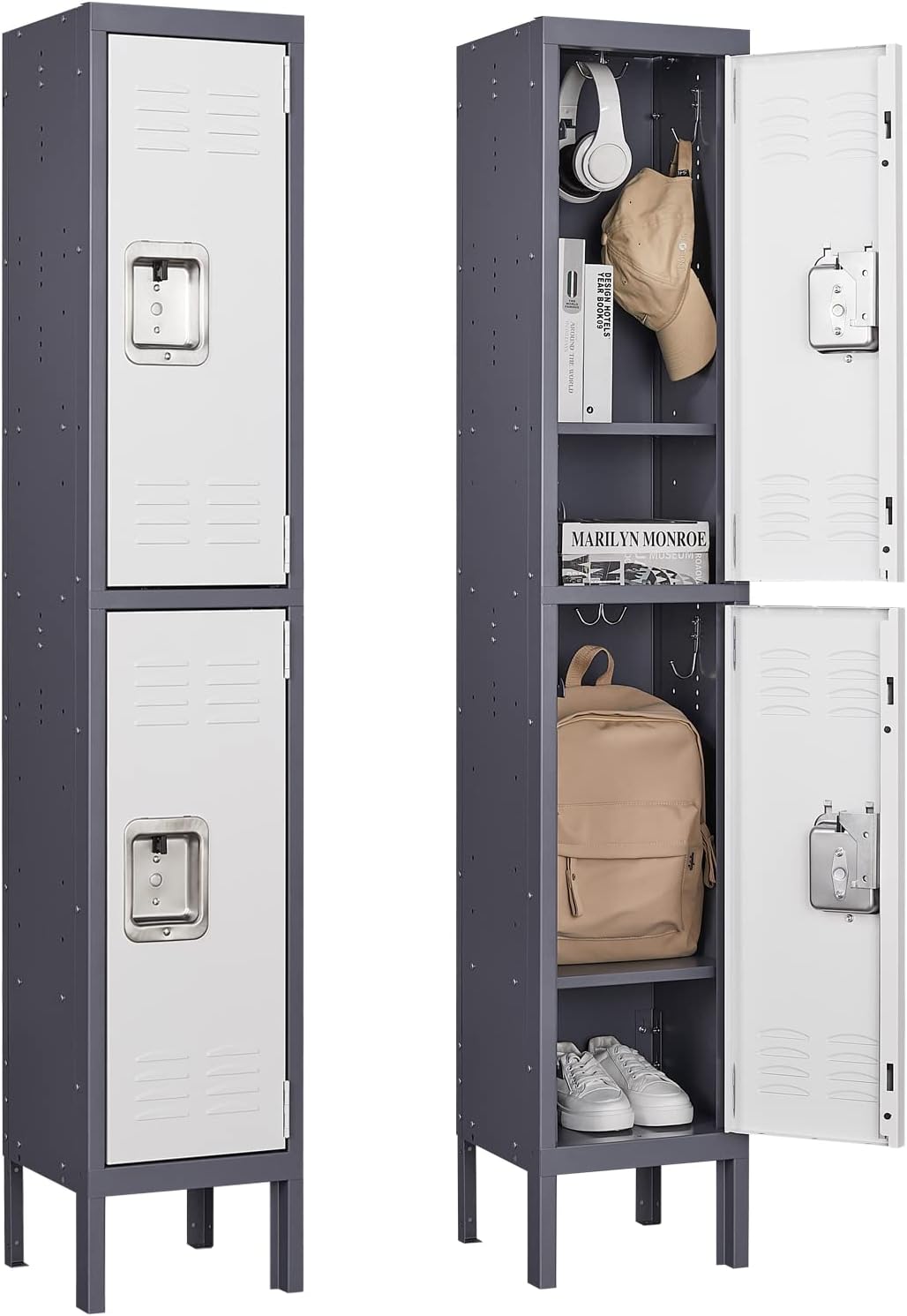 STANI Armario de metal, armarios de metal para empleados con cerradura, armario de almacenamiento con cerradura, armario de almacenamiento para el