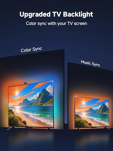 Miniatura 4 de Retroiluminación LED para TV con cámara, luces LED de 16.4 pies para televisores y monitores de PC de 45 a 80 pulgadas, control inteligente de