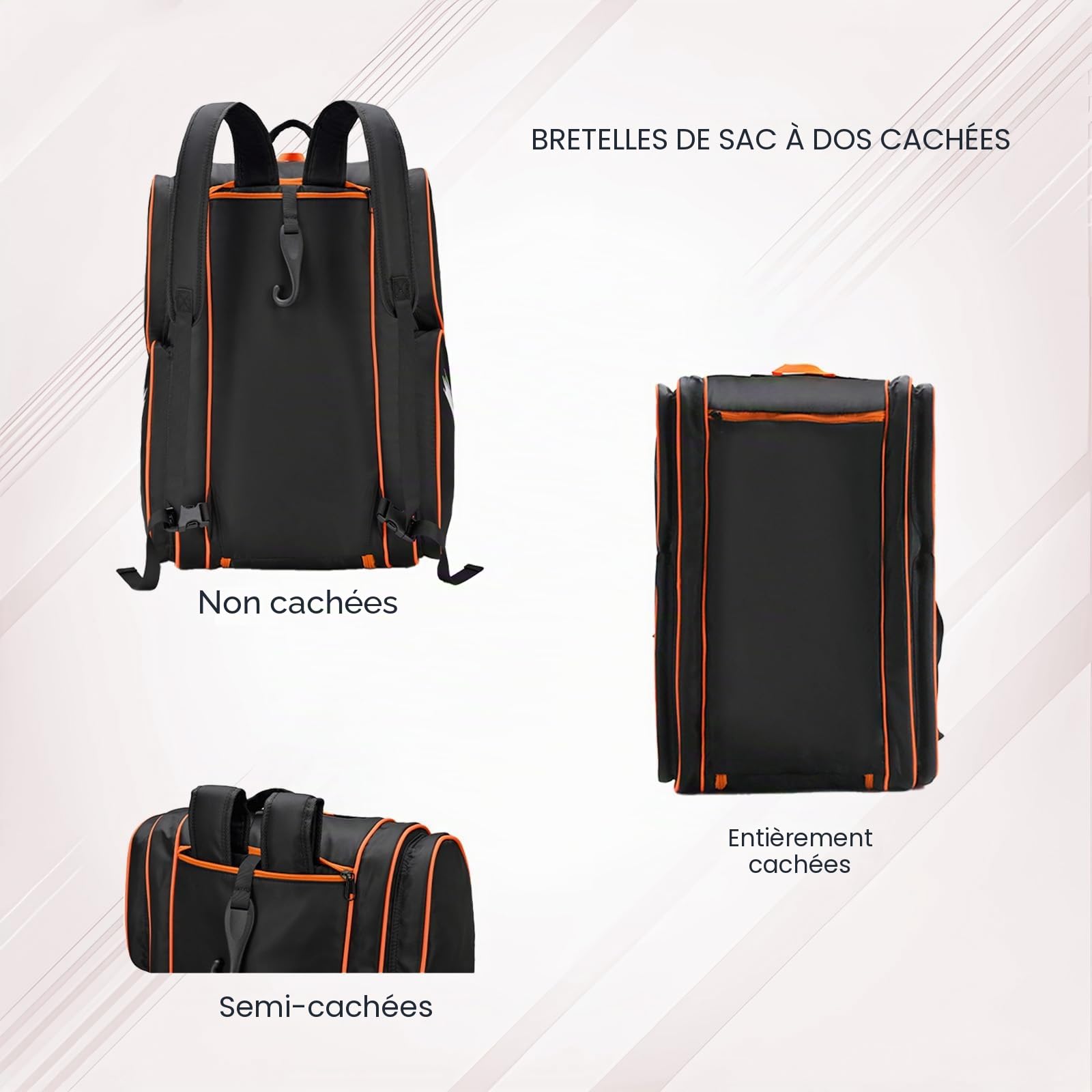 TILDOSAC Padel Racket Bag Duffle Sac à Dos pour Padel Pickleball Paddles,Protector Sac à Dos, Grande Sport Paddel Tasche