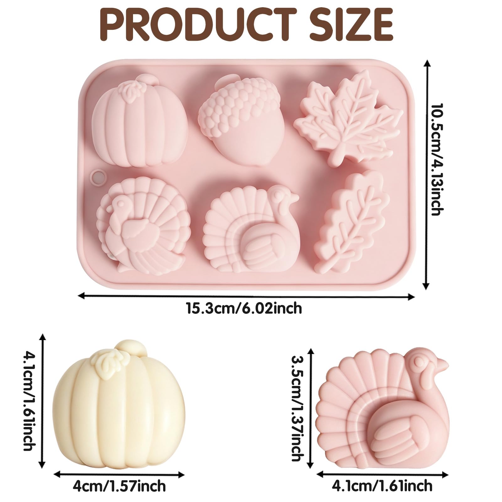 2 Stampi Silicone Thanksgiving Zucca Stampo Cioccolato Torta 3D Autunno