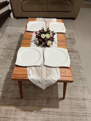 Miniatura 4 de LANAZU 22 x 44 pulgadas, mesa de picnic, mesa bohemia, mesa de picnic para automóvil, mesa plegable, regalo de madera, mesa de asiento bajo, mesa de