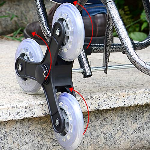 ZDYLM-Y Einkaufsroller klappbar Haltbarer Lebensmittelgeschäft-Gebrauchswagen mit Kristallrad Tri-Wheels, die Multi… – Bild 6