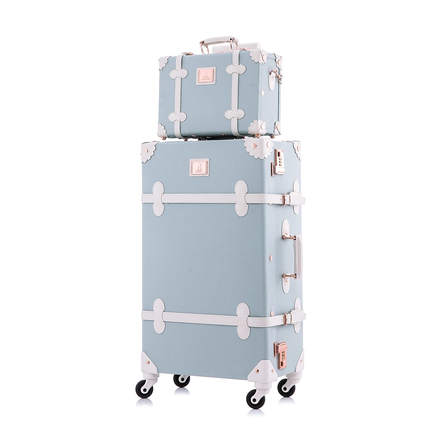 Amazon.com: UNIWALKER Vintage Suitcase Set for Women, 2 Piece