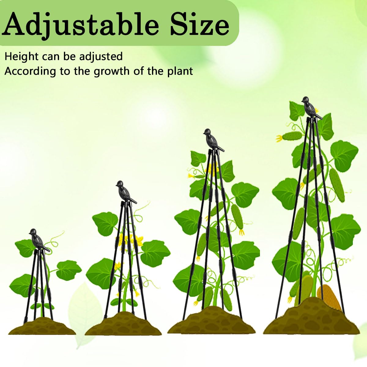 1PCS Garden Trellis for Climbing Plants Outdoor, 63" Rustproof PE Metal Tube with Plastic Coated Tower Tomato Cage,Plant Support Structures for Climbing Plants,Plant Tower for Climbing Vines,Flowers