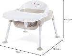 Foundations Secure Sitter 7" Feeding Chair, Stable “No Tip” Feet, 3-Point Adjustable Harness, Removable Tray, Easy to Clean, Smooth Plastic (White/Tan)