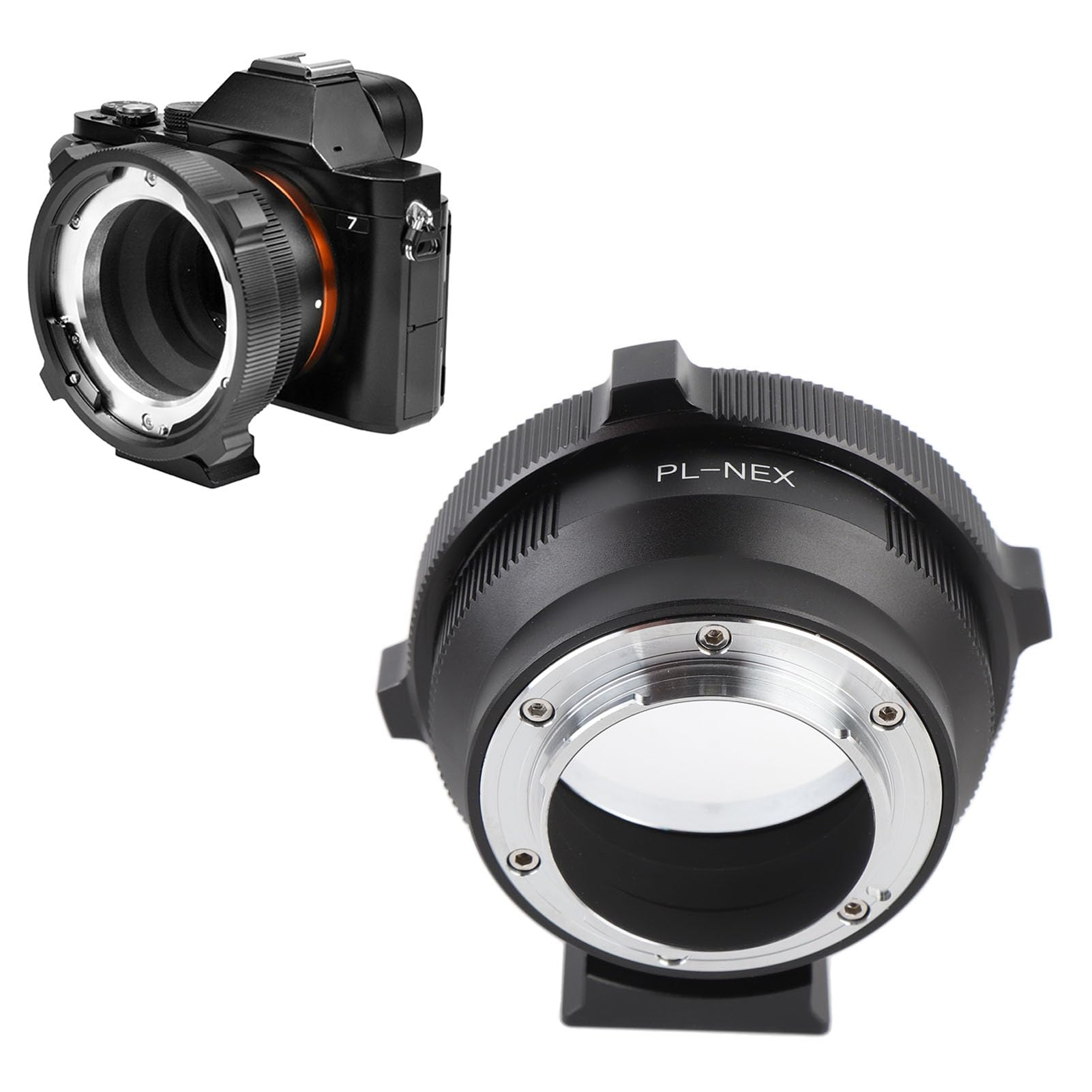 Akozon PL do E Adapter Montażowy dla Kamer NEX A7 A9 A7S A7R A6500 A6300, Konwerter Obiektywu dla E MOONT DSLR Bezlustkowy Obiektyw PL