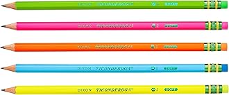 Dixon Ticonderoga No.2 Pencils, Assorted Neon, 10-Pack (2-Pack)
