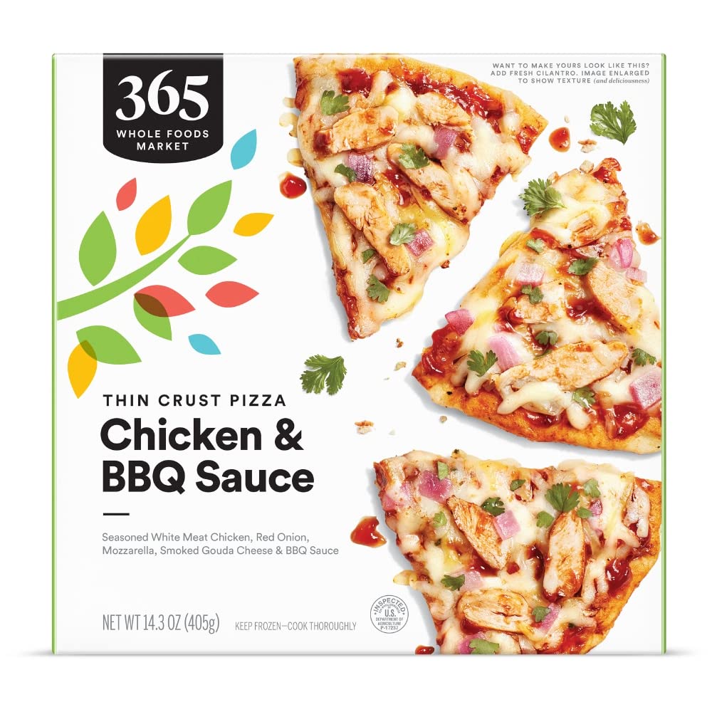 365 by Whole Foods Market, Pizza Thin Crust Barbeque Chicken, 14.3 Ounce