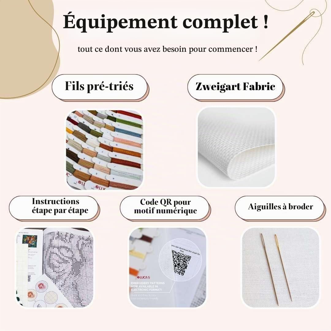 Luca-S Kit de broderie au point de croix compté pour adultes - Doré - La fête mexicaine B706