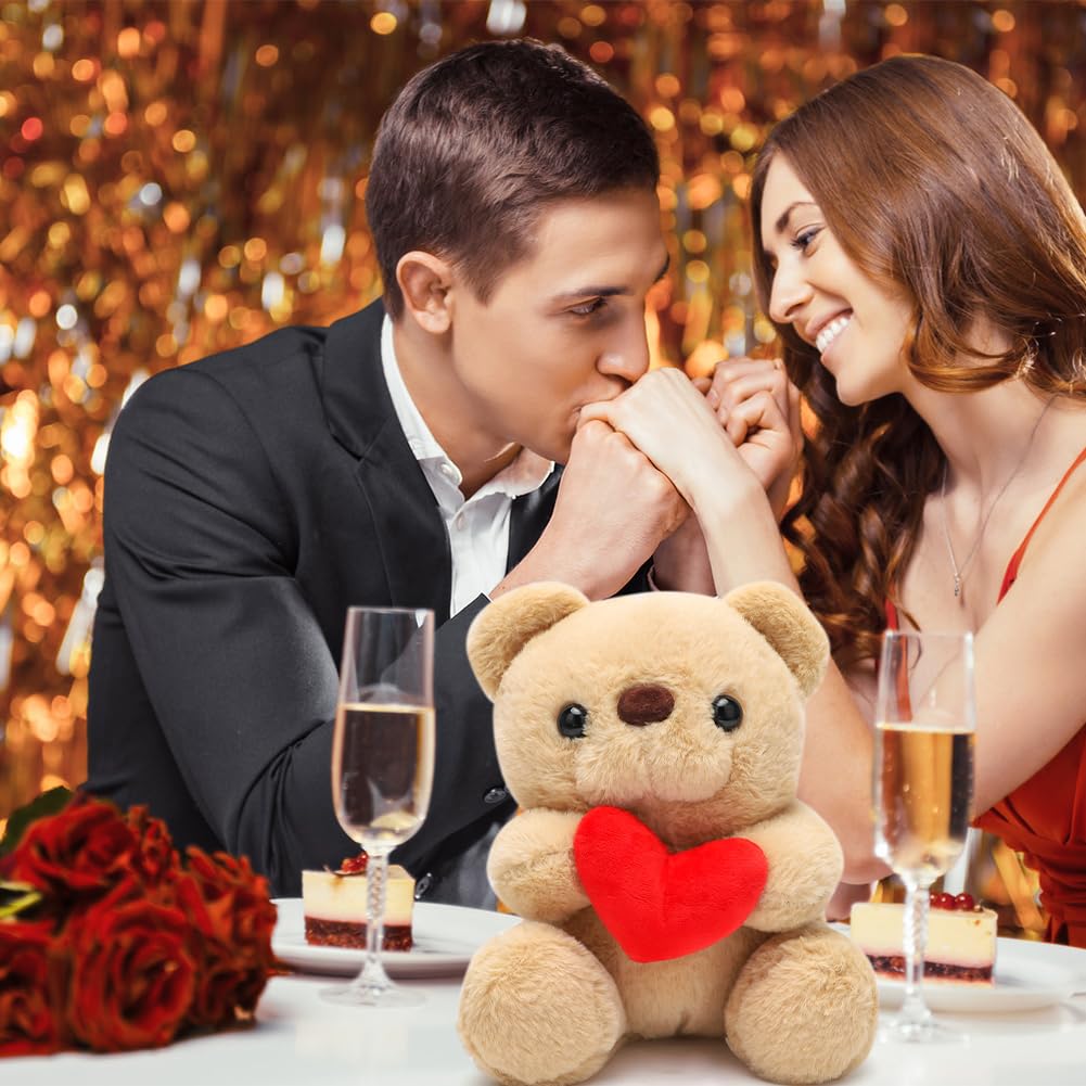 CEJAMA Teddybeer pluche beer met hart - liefdevol knuffeldier met liefdesboodschap voor verjaardag, Valentijnsdag, Moederdag of jubileum - 25 cm