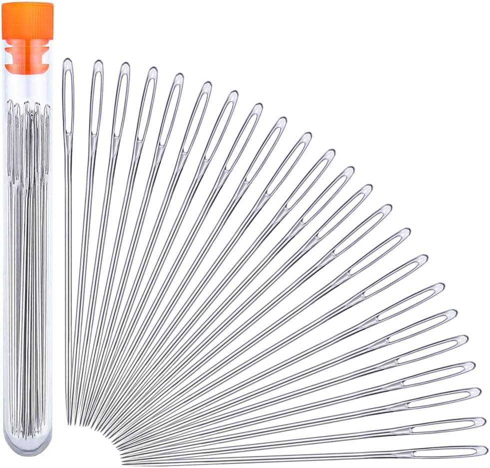 SKINPLUS Hand Sewing Needles, 2.56-inch Large Eye Sewing Sharp Needles, Leather Needle Embroidery Thread Needle for Crafts, Repair Stitching with a Bottle(23 PCS)-image-41