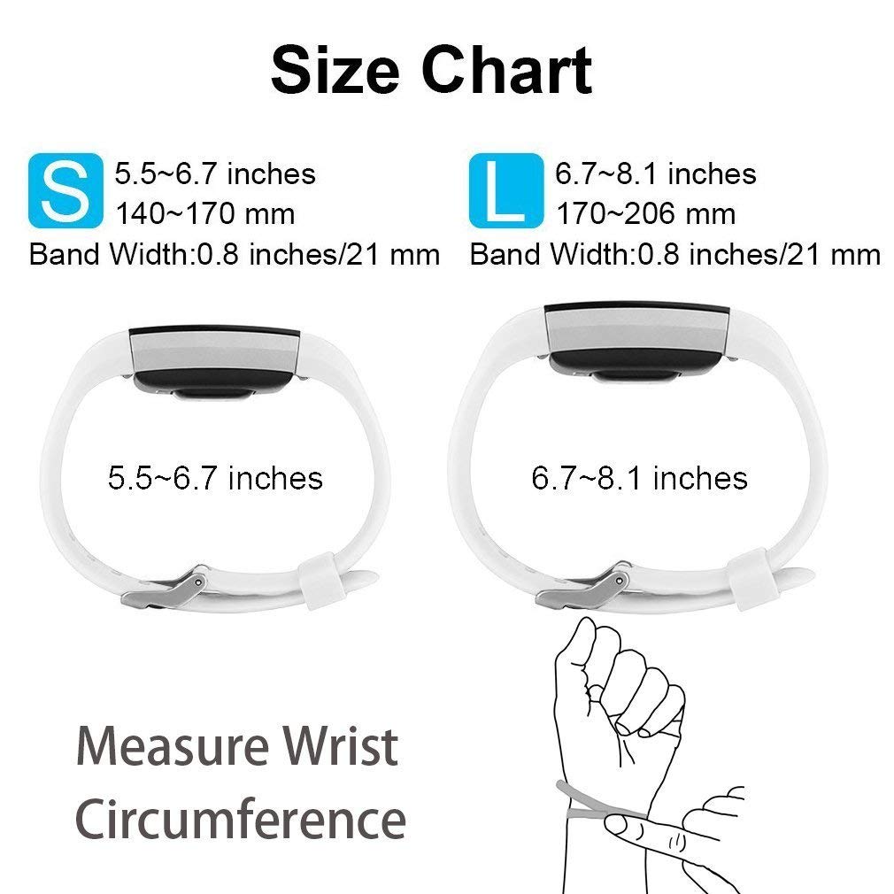 Cinturino di ricambio per Fitbit Charge 2, in acciaio inox, regolabile, compatibile con Fitbit Charge 2 Smartwatch Accessories (BK