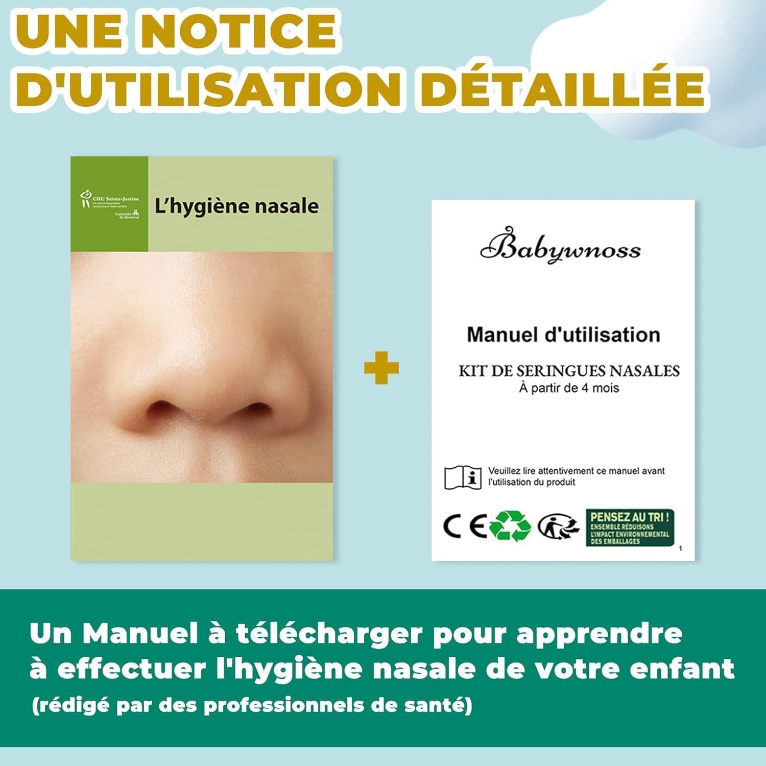Lot de 16 Embout Seringue Nasale Bébé Mouche Bébé Blanc 16 Pièces + 1 Brosse