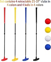 Vista 2 de Hiboom Paquete de 4 Putters de Golf para Hombres y Mujeres Putter de Mini Golf de Dos Vías con 4 Pelotas Longitud Ajustable Putter para Niños a