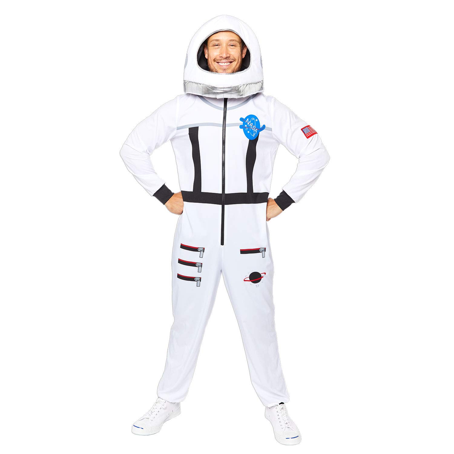 amscan 9908690 - Men's White Astronaut Space Suit Adults Fancy Dress Costume Size: Plus Size