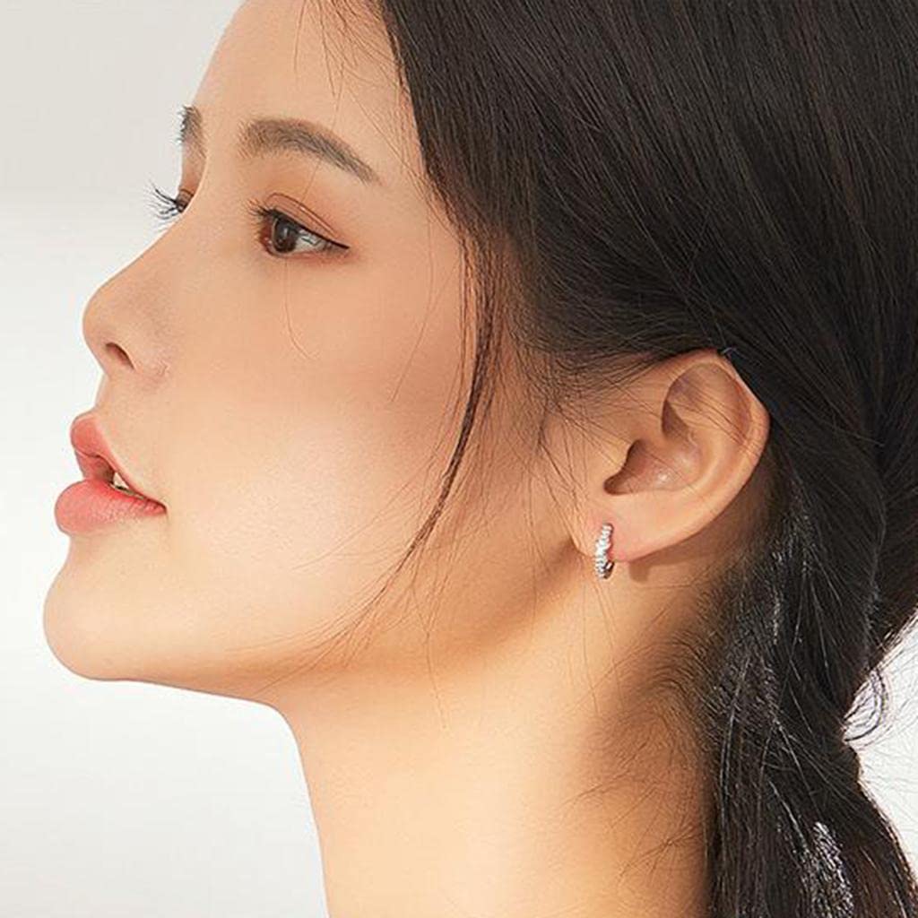 LOVIVER Pendientes de Aro 925 CZ Zirconia Pendientes Conch Studs