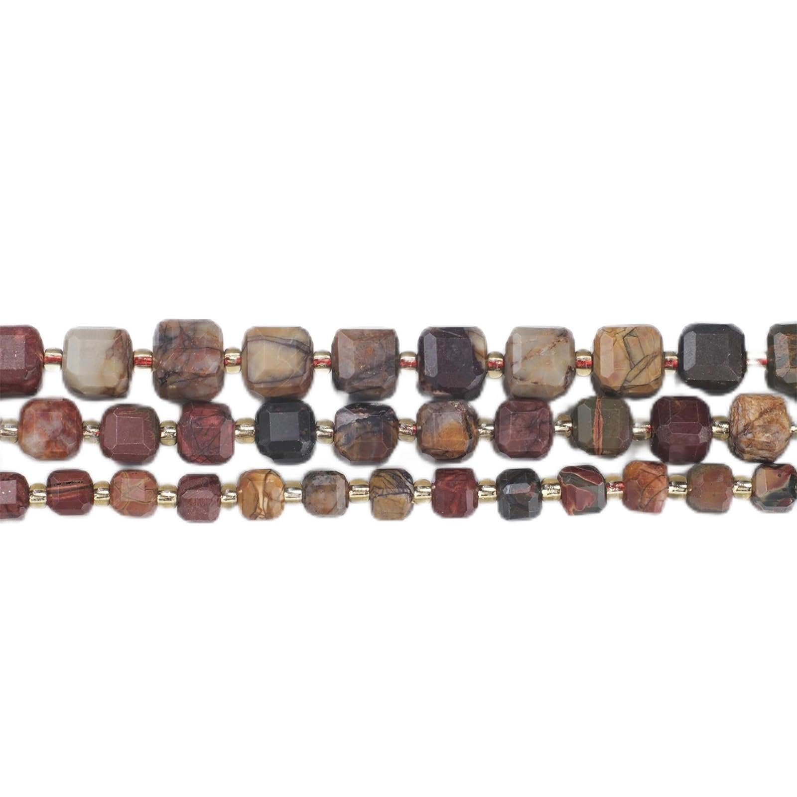 Cuentas cuadradas facetadas de piedra natural de turmalina, aguamarina, ónix, para joyas, collares, pulseras, bricolaje