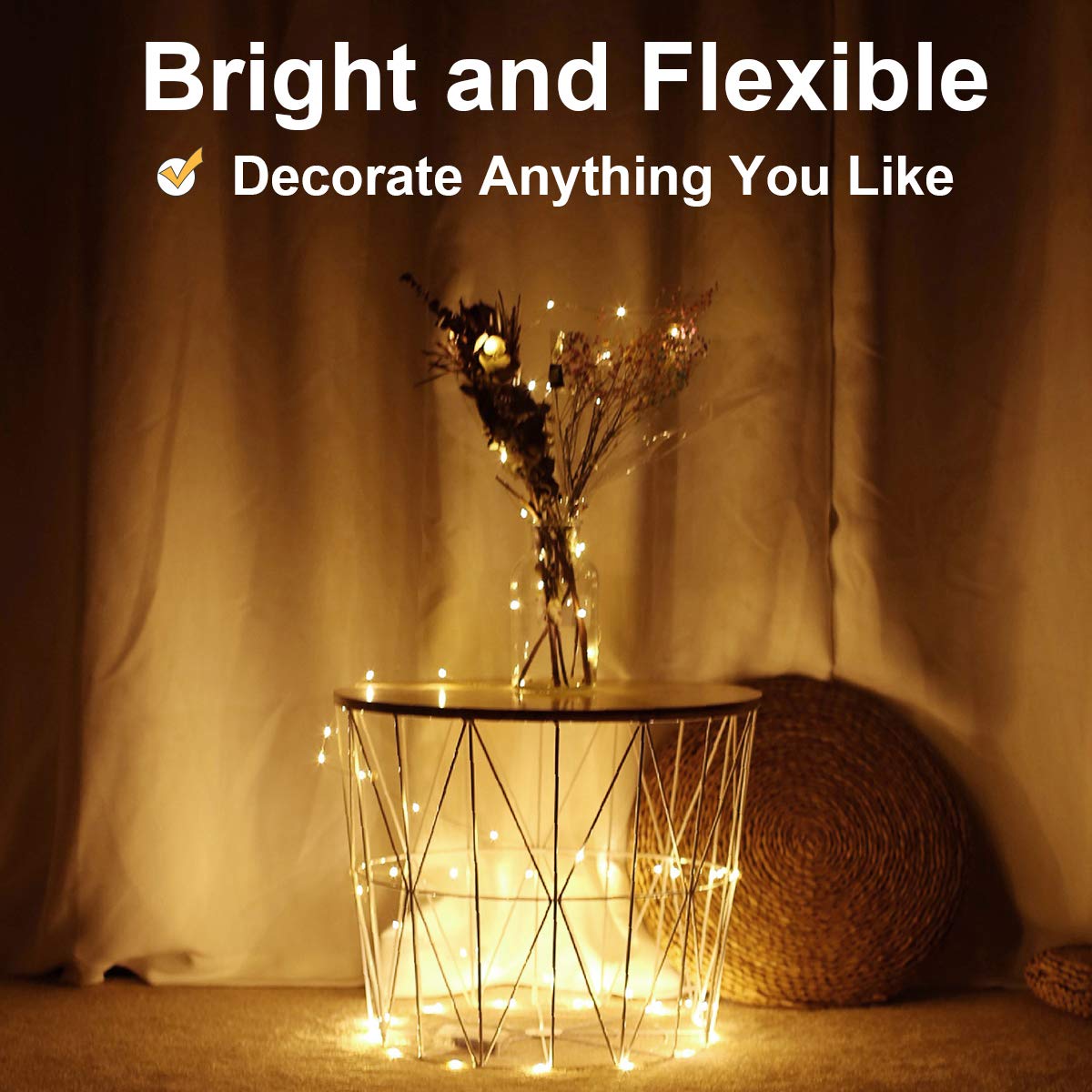 GameXcel 2 Pack LED Fairy Lights Hanukkah Decoration Battery Operated 16FT 50 LED Waterproof Blue String Light with Timer Setting for Halloween, Christmas, Patio, Wedding Party Indoor Outdoor