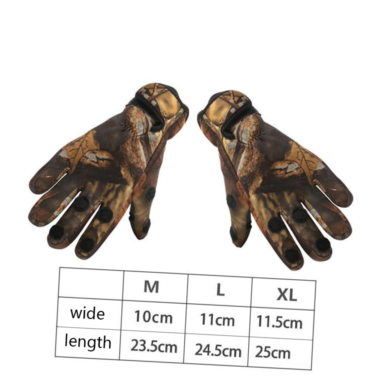VANZACK 1 Pair Fashion Neoprene Thermal Gloves for Winter Slip Finger Exposure Design for Driving Cycling Fishing and Camping Camouflage Color