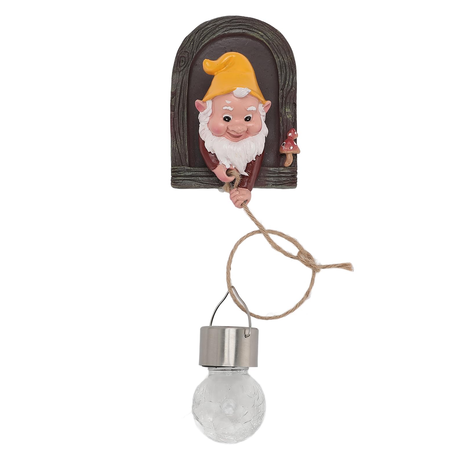 Statue de nain de jardin avec lumière solaire arbre hugger déco extérieur