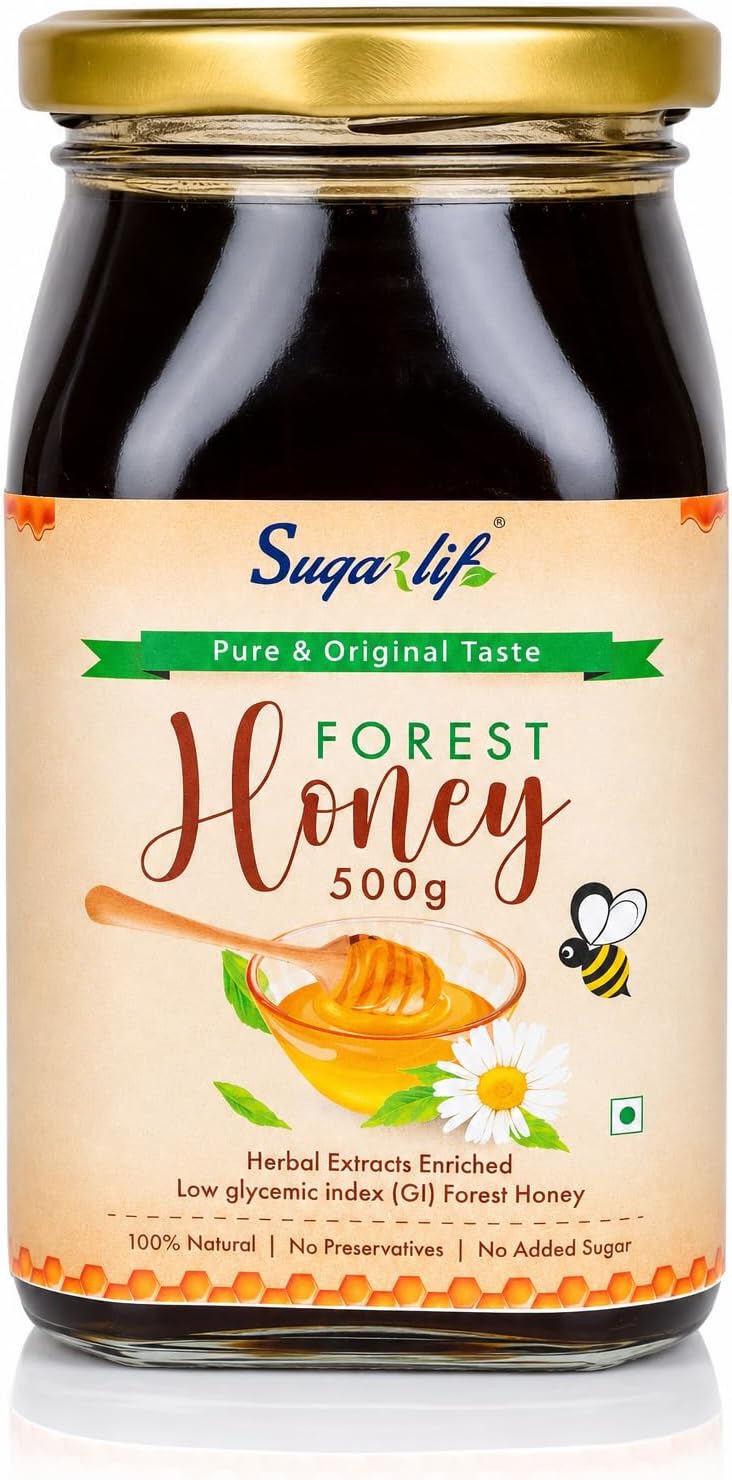 Sugarlif Herbal Extracts Enriched - Forest Honey | Low Glycemic (GI) |Orignal product of Dr. C K Nandagopalan | Orignal Taste | No Added Sugar | No Preservatives | (500 gm - Pack of 1)