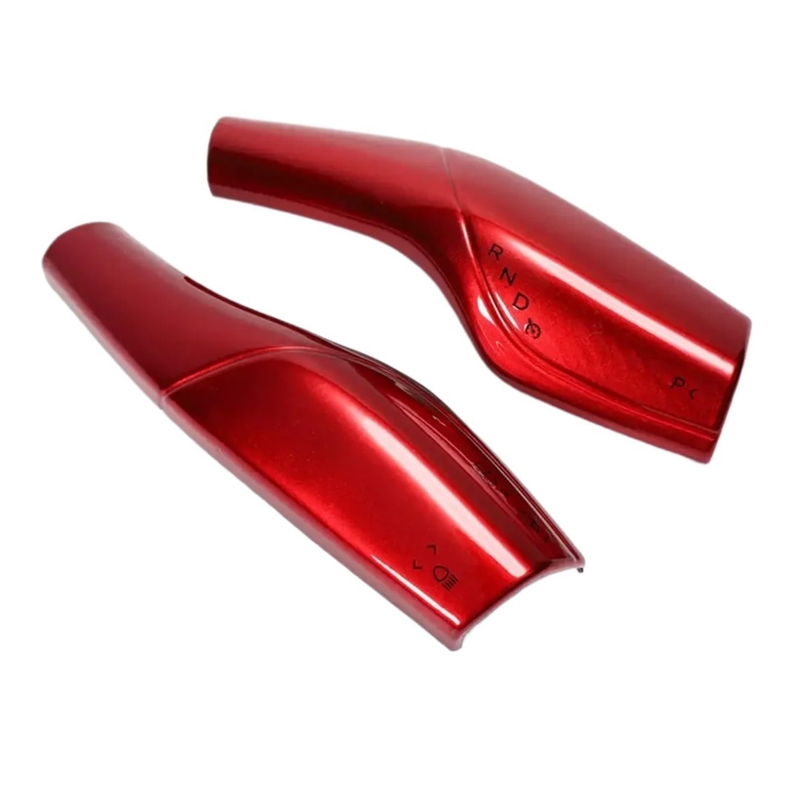 Car Interior Sticker 2Pieces for Tesla for Model for 3/Y 2022-2023 Interior Remodel Car ABS Column Shift Protection Cover(Carbon-Fiber-Red)