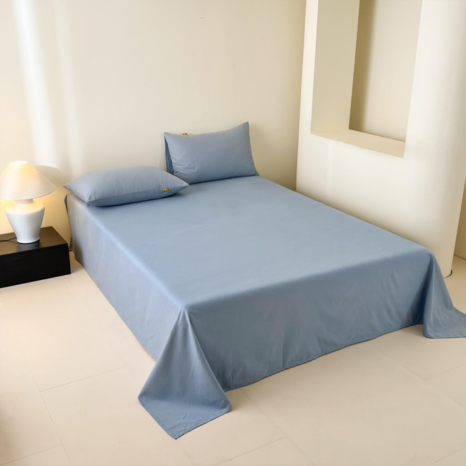 Bettlaken 245x250cm Blau Extra großes Bettlaken