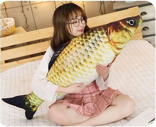 Miniatura 3 de Cojín de pez suave gigante 3D de 31 pulgadas, almohada de peluche de carpa para decoración del hogar, almohada para niños y regalo de animales de