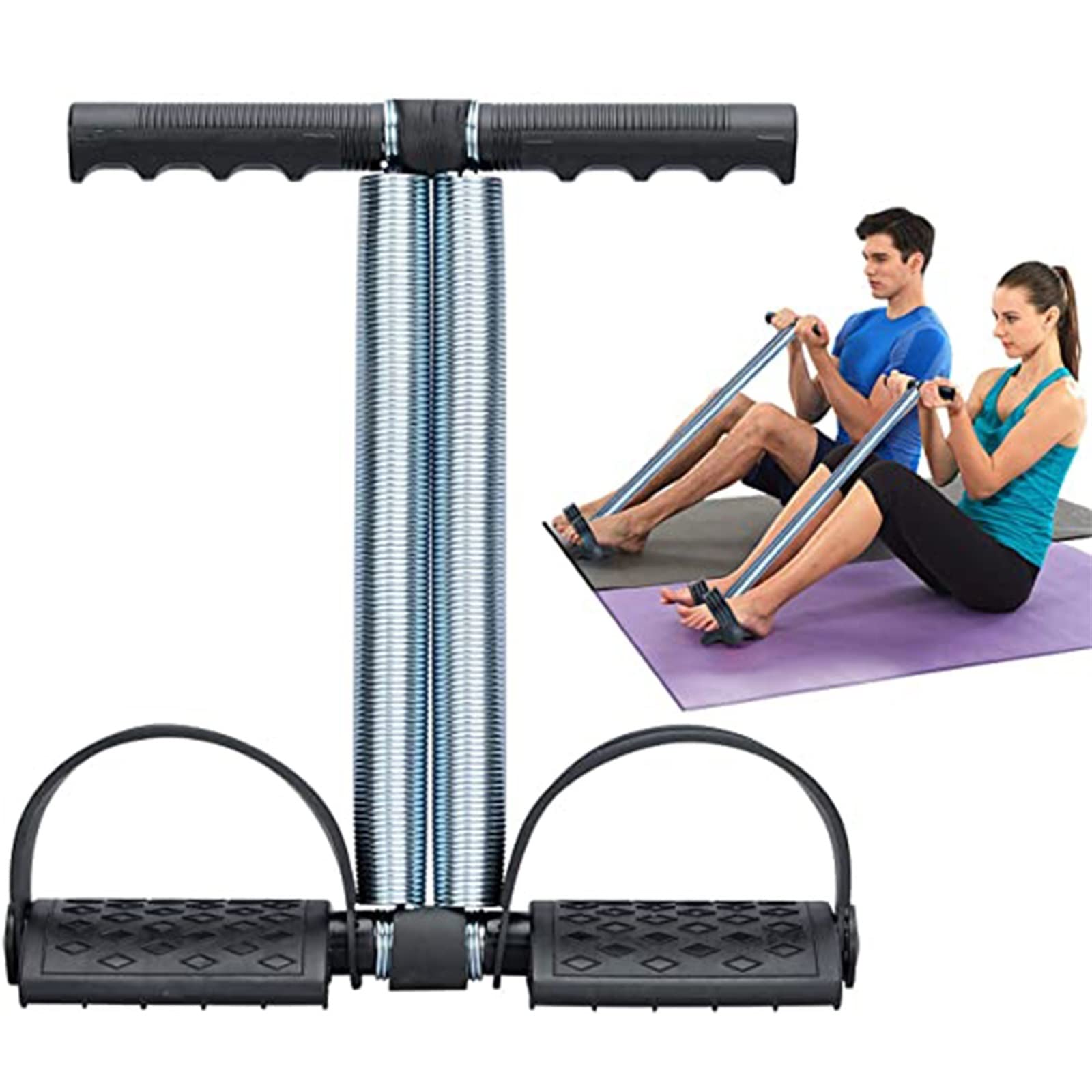 Brustzieher-Federwiderstandsbänder, elastischer Stahl-Yoga-Spanner, Fitnessgeräte für Frauen und Männer, Expander, Workout, Heim-Fitnessstudio, Übungstraining (Farbe: Blau)