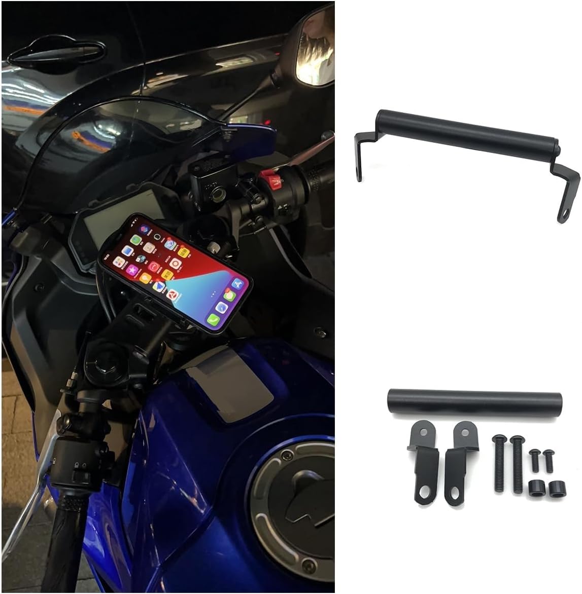 GPS Vehicle Mounts 22mm for YZF R25 R3 YZF-R25 YZF-R3 YZFR25 YZFR3 2019-2024 Motorcycle Accessories Mobile Phone Stand Holder Navigation Bracket, Enhanced Stability & Easy Installation