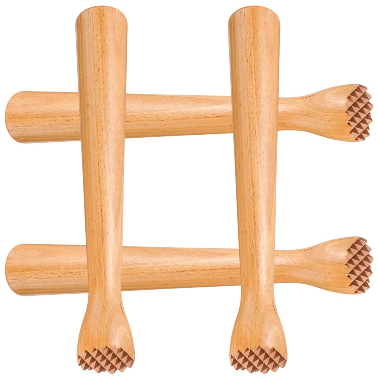 Palos de madera para trituración de hielo y frutas Sosoport, juego de 4 para cocina y bar