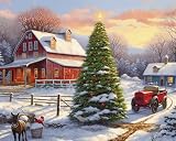 ZaanU Puzzles for Adults 1000 Pieces Jigsaw Puzzles Red Barn Farms Christmas Tree Christmas Cars Snowy Day Formation Wooden DIY Puzzle Leisure Game Fun Toy Gift 29.5'' x 19.6'', As Picure, csa96