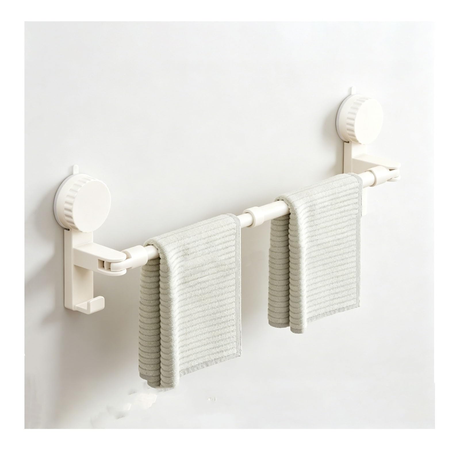 Bastone Tenda a Pressione, Aste per Tende Estensibili | Regolabile da 36 a 139 Cm, In Acciaio Al Carbonio, Senza Foratura, Ventosa Antiscivolo per Bagno(White,36-59cm/14-23in)